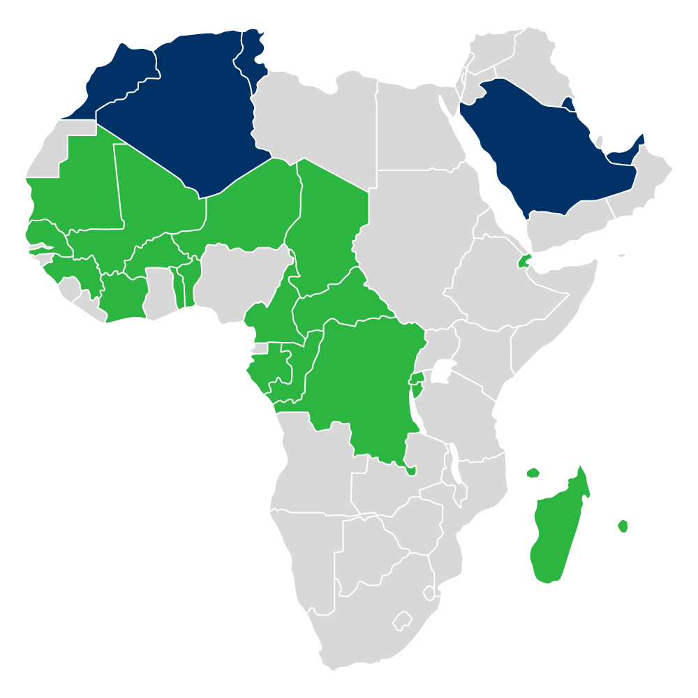 Тhéa, Африка и Близкия изток